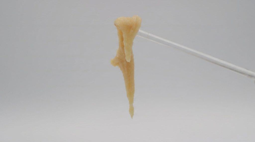 Badder sat op på en pipette så man kan se konsistensen af badder